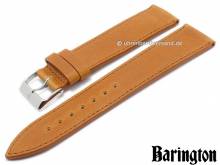 Uhrenarmband Bauhaus 18mm hellbraun sehr weiches Leder genarbt matt abgenäht von BARINGTON (Schließenanstoß 16 mm)