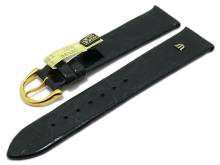 Ersatz-Uhrenarmband Original MAURICE LACROIX 17mm schwarz echt Kroko-Leder genarbt ohne Naht