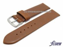 Uhrenarmband Polo 16mm mittelbraun Kalbleder glatt von Fluco (Schließenanstoß 16 mm)