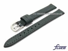 Watch strap Pig 10mm dark grey pig leather grained by FLUCO (width of buckle 09 mm)