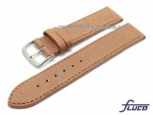 Uhrenarmband Pig 16mm hellbraun Schweinsleder genarbt von FLUCO (Schließenanstoß 16 mm)