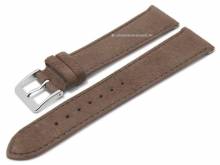 Uhrenarmband XS Luna 16mm dunkelbraun Natur-Leder zertifiziert velourartig matt abgenäht GRAF (Schließenanstoß 14 mm)
