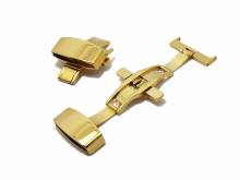 Butterfly-Faltschließe (HeBFS-02) 24mm Edelstahl goldfarben poliert mit Drückern