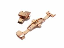 Butterfly clasp (HeBFS-10) 14mm stainless steel rose golden polished push button release