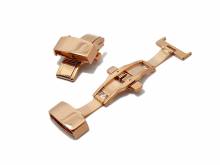Butterfly clasp (HeBFS-10) 22mm stainless steel rose golden polished push button release