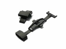 Butterfly clasp (HeBFS-12) 22mm stainless steel black polished push button release