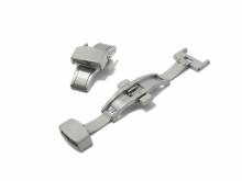 Butterfly clasp (HeBFS-14) 14mm stainless steel brushed finish push button release