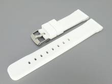 Watch band 18mm white silicone smooth surface (width of buckle 16 mm)