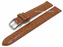 Uhrenarmband Alligator Elegance 16mm hellbraun Alligator-Prägung (Schließenanstoß 16 mm)