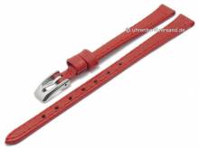 Basic watch strap 06mm red leather grained stitched (width of buckle 06 mm)