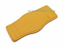 Lederunterlage für Uhrenarmbänder aus Leder 20-24mm gelb-orange abgenäht