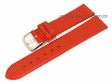Watch band leather 16mm red smooth surface without stitching (width of buckle 14 mm)