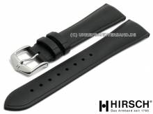 Watch strap (4044-88) Urbane 20mm black premium caoutchouc smooth easy click spring bars HIRSCH (width of buckle 16 mm)
