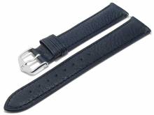 Uhrband (010-09) Camelgrain 18mm dunkelblau Leder, No-Allergy Spezial-Unterseite, EASY-CLICK v. HIRSCH (Schließe 16 mm)