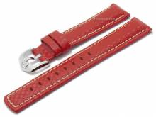 Watch strap (025-92) Carbon 20mm red leather carbon look easy click spring bars HIRSCH (width of buckle 18 mm)