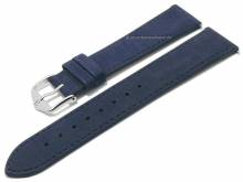 Uhrenarmband (034-33) Osiris Nubuk 18mm dunkelblau Leder velourartig EASY-CLICK-Stege von HIRSCH (Schließenanstoß 16 mm)