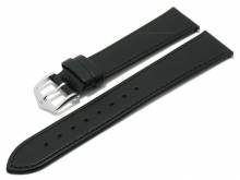 Uhrenarmband (034-75) Osiris 17mm schwarz Leder glatt mit EASY-CLICK-Stegen von HIRSCH (Schließenanstoß 16 mm)
