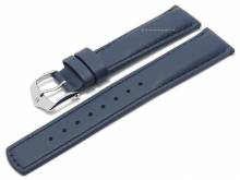 Watch strap (040-02) Runner 18mm dark blue leather smooth easy click spring bars by HIRSCH (width of buckle 16 mm)