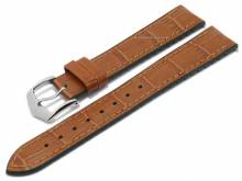 Uhrenarmband (092-50-28) Paul 18mm hellbraun Leder /Kautschuk Allig.-Präg. E.-CLICK-Stege HIRSCH (Schließenanstoß 16 mm)