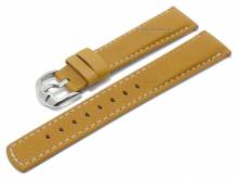 Uhrenarmband (1450-21) Mariner 18mm goldbraun Sattelleder helle Naht EASY-CLICK-Stege HIRSCH (Schließenanstoß 16 mm)