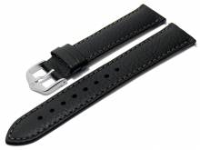 Watch strap (1792-02) Forest 20mm black leather grained easy click spring bars HIRSCH (width of buckle 18 mm)