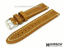 Watch band Liberty Vintage 24mm light brown used-look-design light colored stitching by HIRSCH (width of buckle 22 mm)