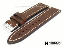 Uhrenarmband (1090-02) Liberty 18mm dunkelbraun Sattelleder helle Naht EASY-CLICK-Stege HIRSCH (Schließenanstoß 16 mm)