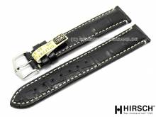 Uhrenarmband Viscount 24mm schwarz echt Alligator wasserfest von HIRSCH (Schließenanstoß 22 mm)