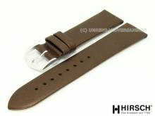 Uhrenarmband Cashmere 16mm braun glatt ohne Naht von HIRSCH (Schließenanstoß 14 mm)