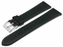Ersatz-Uhrenarmband 21mm Leder schwarz original JUNGHANS (Schließenanstoß 18mm)