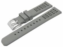 Basic watch strap Henry 20mm grey FKM rubber fashion sporty with easy click spring bars (width of buckle 18 mm)