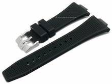 Basic watch strap Adrian black silicone with structure suitable for TISSOT PRX (width of buckle 18 mm)