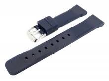 Watch band 24mm dark blue silicone smooth surface (width of buckle 22 mm)