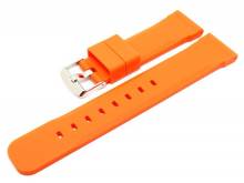 Watch band 18mm orange silicone smooth surface (width of buckle 16 mm)