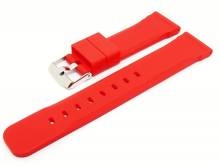 Watch band 18mm red silicone smooth surface (width of buckle 16 mm)