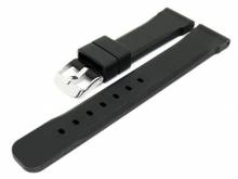 Uhrenarmband 18mm schwarz Silikon glatte Oberfläche robust (Schließenanstoß 16 mm)