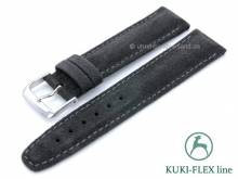 Uhrenarmband 18mm anthrazit VEGAN Alcantara KUKI-FLEX Patent abgenäht von KUKI (Schließenanstoß 18 mm)