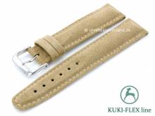 Uhrenarmband 24mm beige VEGAN Alcantara KUKI-FLEX Patent abgenäht von KUKI (Schließenanstoß 20 mm)