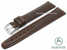 Deluxe-Watch strap 18mm dark brown HORWEEN CHROMEXCEL leather KUKI-FLEX stitched by KUKI (width of buckle 18 mm)
