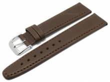 Manufaktur-Uhrenarmband 21mm dunkelbraun HORWEEN ESSEX Leder KUKI-FLEX vegetabil gegerbt KUKI (Schließenanstoß 18 mm)