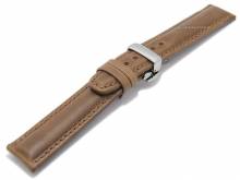 Luxus-Uhrenarmband 19mm hellbraun HORWEEN CHROMEXCEL Leder STRONG & FLEX mit Faltschließe KUKI (Schließenanstoß 18 mm)