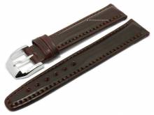 Manufaktur-Uhrenarmband 24mm rotbraun HORWEEN SHELL CORDOVAN Leder KUKI-FLEX gepolstert von KUKI (Schließenanstoß 20 mm)