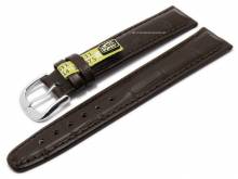 Well-crafted watch strap 20mm dark brown genuine alligator STRONG & FLEX by KUKI (width of buckle 18 mm) - EU ONLY