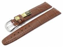 Well-crafted watch strap 20mm light brown genuine alligator STRONG & FLEX by KUKI (width of buckle 18 mm) - EU ONLY