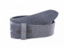 ABVERKAUF: Ledergürtel OHNE Schließe Druckknopf-System blau-silberf. BA-98 MADE IN GERMANY - Größe 105 (Breite ca. 4 cm)