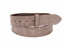 ABVERKAUF: Ledergürtel OHNE Schließe Druckknopf taupe Vintage v. BA-98 MADE IN GERMANY - Größe 100 (Breite ca. 4 cm)