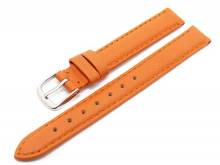Watch band leather orange with seam 12mm (width of buckle 12 mm)
