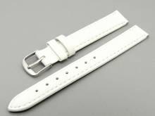 Watch band leather white with seam 12mm (width of buckle 12 mm)