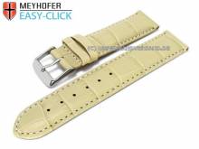 Watch band Meyhofer EASY-CLICK Marseille 20mm creme alligator grain white stitching (width of buckle 20 mm)