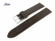 Uhrenarmband Pig 16mm dunkelbraun Schweinsleder genarbt von Fluco (Schließenanstoß 16 mm)